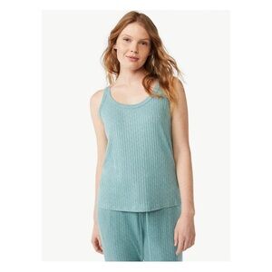Joyspun Women's Hacci Knit Tank Top, color: green goddess